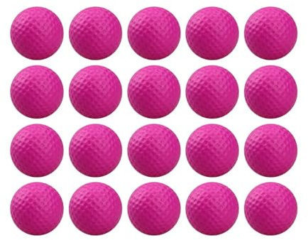 ZMCGNO 20 Stück farbige Schwamm-Indoor-Übungs-Golfbälle aus PU-Schaum(20Pcs Pink)