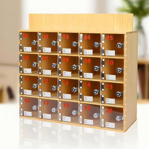 Aufbewahrungsboxen für Mobiltelefone aus Holz, Aufbewahrungsschrank für die Verwaltung mehrerer Mobiltelefone, Wandbox mit Türschlössern und Schlüsseln, platzsparend, für Büro- und Klassenzimmer (NA
