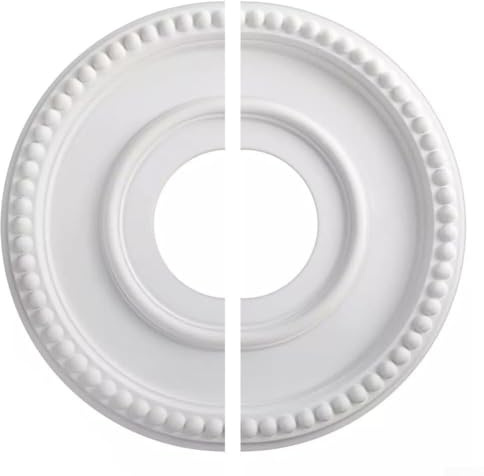 HavenlyCove Runde Geteilte Deckenmedaillon, 315 mm Durchmesser, PU, dekorative Lampenfassung, Abdeckplatte für Kronleuchter und Deckenventilatoren, Weiß