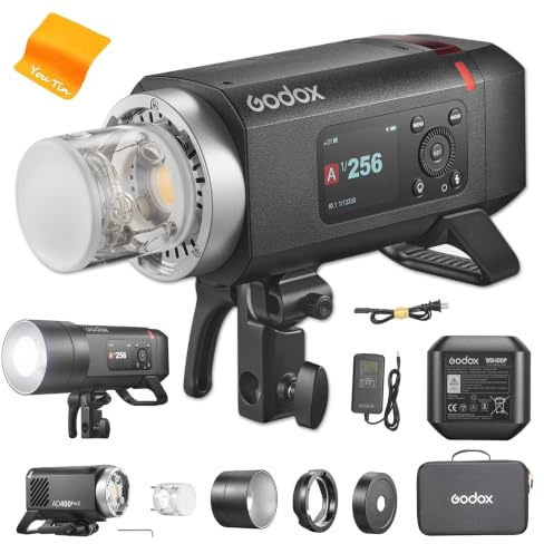 GODOX AD400 Pro II TTL Kamerablitz 400Ws, Bowens Adapter Speedlight 2,4G Wireless X HSS 1/8000s, 0,01–1s Ladezeit, 30W Bi-Color LED-Einstelllicht, GODOX AD400PRO II Blitz für Canon Nikon Sony Fujifilm