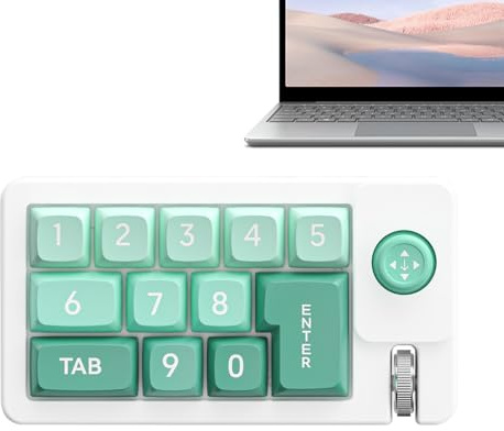 Clavier Programmable, Clavier Mécanique avec Rétroéclairage RGB, Pavé Numérique Filaire à Main Unique avec Joystick et Switches Interchangeables pour Montage Vidéo et Poste de Travail Informatique