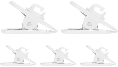 QUARKZMAN 5Stk Kopfhörer-Kabelclips 24mm, Länge Kleine Kopfhörer-Kabelklemme 360 Grad Drehbar Kopfhörer-Kabel Kleiderclip Ohrhörer-Klemme Für Runde Und Flache Kabel Weiß