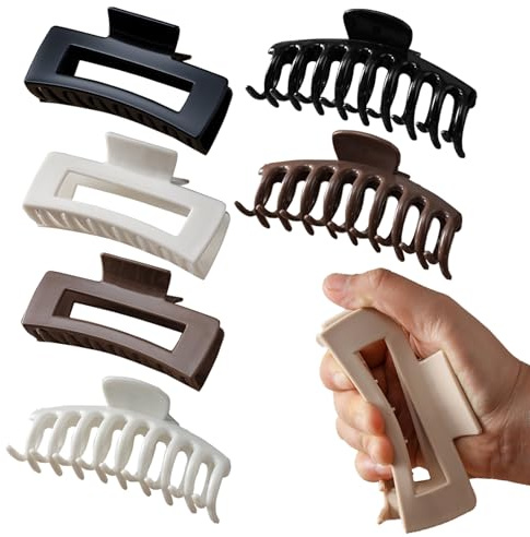6 Stück Haarspangen Damen 10.5cm Silikon Haarklammer Rutschfest Soft Claw Clip Dicke Haarklammern Haarstyling-Accessoire Für Frauen Und Mädchen