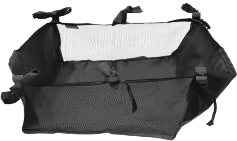 Kinderwagen Netzkorb Aufbewahrungstasche für Einkäufe, Schwarz | Leicht Tragbar, Abnehmbar zur Reinigung, Großes Fassungsvermögen, Oxford Gewebe, Schlichtes Design