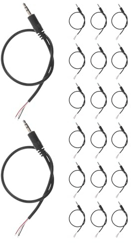 Mikinona 20pcs Male Jack to Bare Wire Audio Cable Stereo Connector Wire for Earphone Jack Repair Microphone Headset Speaker Extension with High Fidelity Sound and Flexible Compatibility