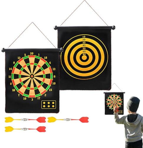 Dart Board for Kids, Magnetic Dart Board | Game di festa all'aperto interno,Dartboard magnetico per bambini adulti Game frenetico all'aperto, a doppia faccia