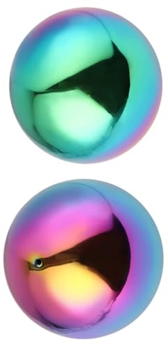 2 Pezzi Sfere Specchio in Acciaio Inossidabile Rainbow Gazing Globe