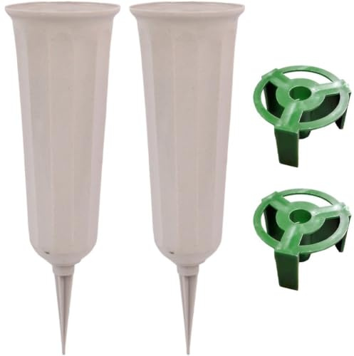 Ymxygz 2 Jarrones para Tumbas con Estacas, Adorno para Tumbas Exteriores, para Jardín, Césped Y Decoración.