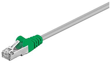 Goobay 50190 CAT 5e Crossover-Cavo Patch, Rete F/UTP, Grigio/Verde, 10m Lunghezza
