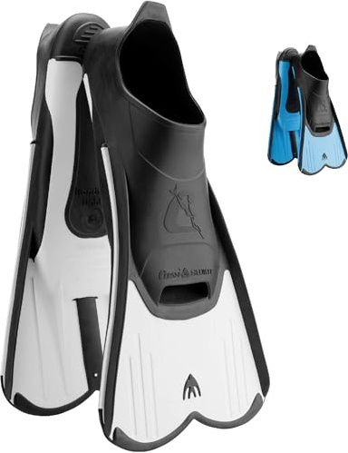 Cressi Light Short Fins Aletas Cortas de Entrenamiento y Natación, Unisex-Youth Blanco, 45/46