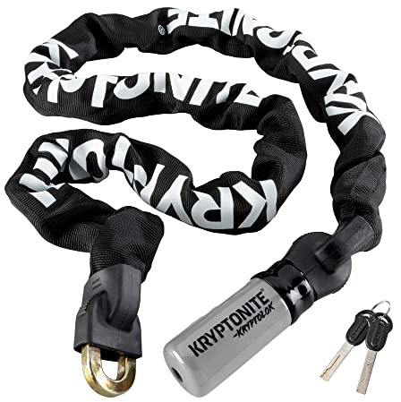 Kryptonite Kryptolok 915 Bike Chain Lock, 5 Feet Long Heavy Duty Anti-Theft Sold Secure Gold Bicycle Chain Lock with Keys for Bike, Motorcycle, Scooter, Bicycle, Door, Gate, Fence