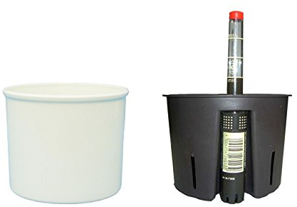 Set´s für Hydropflanzen Set3 Blumentopf Corona 15/19 Weiss Ø 17.0cm H 20.0cm +KT+WA