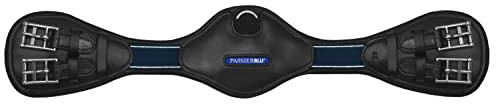 Passier Blue Wave Sattelgurt schwarz Leder mit Ellenbogenausschnitt D-Ring , Sattelgurt Länge:80cm