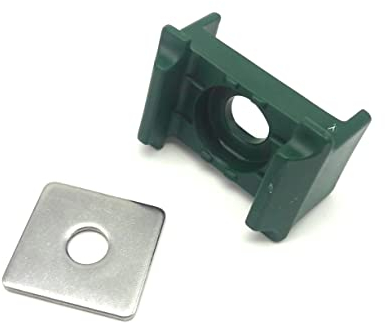 20x Befestigungset Klemmplatte + Auflagebock Doppelstabmatten Zaun Klemme 9 mm Normal Grün