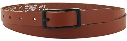 Ledergürtel echt Leder, 2 cm breit, Damen Gürtel, Hüftgürtel, Jeansgürtel, Damengürtel, Casual, schmal, Schnalle, Jeans, Vascavi, Made in Germany (90 cm Gesamtlänge 105 cm, Cognac)