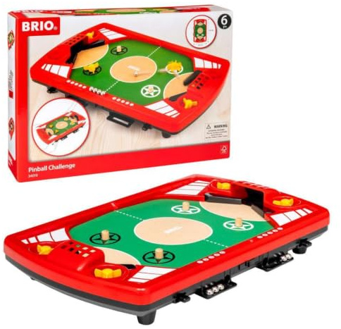 BRIO Spiele 34019 Tischfußball-Flipper - Pinball als Holzspielzeug für Kinder - Kinderspielzeug empfohlen ab 6 Jahren