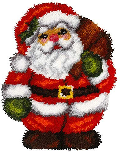 SKTWOE Knüpfen Knüpfteppich Weihnachten DIY Kreuzstich Knüpfpackung Unfinished Häkeln Teppich Yarn Kissen Handwerk Für Kinder Und Erwachsene 20X20 Zoll (500X500 Mm) (D)