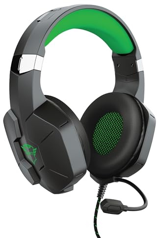 Trust Gaming Headset for Xbox GXT 323 X Carus with Microphone, Adjustable Headband and Flexible Mic, Wired, 1m Nylon Braided Cable, Xbox One (X) console - Black/Green