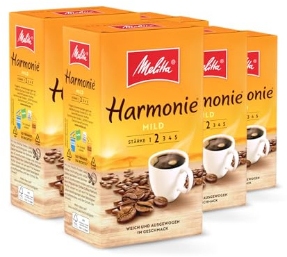 Melitta Harmonie Mild, Filterkaffee, Stärke 2/5, 6 x 500g | Leichte Röstung, ideal für Filterkaffeemaschinen