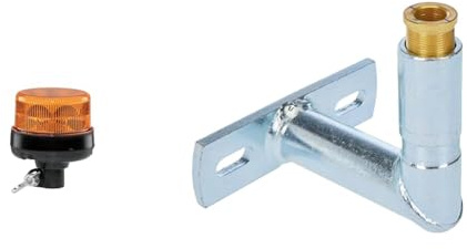 HELLA 2XD 066 146-011 LED-Blitz-Kennleuchte - K-LED Nano - 12/24V - gelb - Rohrstutzen, flexibel - gelb & 8HG 006 294-021 Halter - gewinkelt - 1-polig
