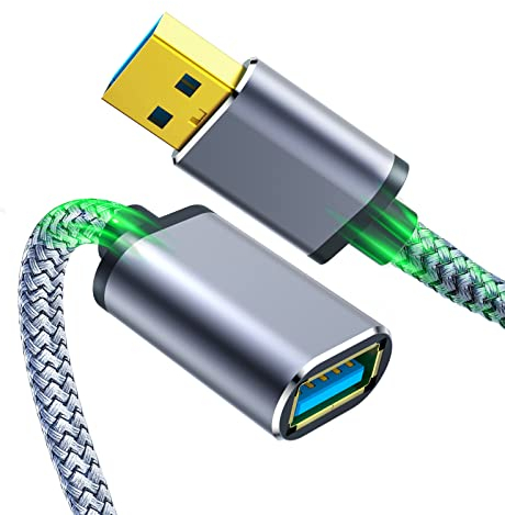 Fannoday Cavo Prolunga USB 3.0, Cavo Estensione Prolunga USB Maschio Femmina, Trasferimento Dati Fino 5Gbps Si Applica a Hub USB, Unità Flash, Mouse, Webcam-0.5M