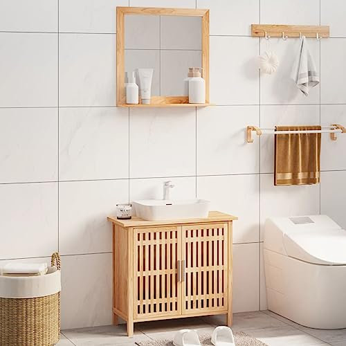 INLIFE 2-TLG. Badmöbel-Set Massivholz Nussbaum,11.95kg,3185783