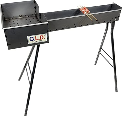 Fornacella canaletta barbecue per arrosticini 80 cm in ferro con testa 27x37 cm piedi staccabili originale Abruzzese prodotto artigianale