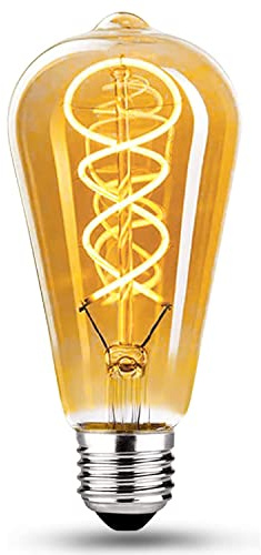 Edison Vintage Glühbirne E27 4W Dimmbar LED ST64 - Bernstein, 1 Stück | Warmweiss 2700K, Nostalgie Design, für Retro Beleuchtung Dekoration der Wohnungen, Bars, Hotels, Restaurants, Cafés