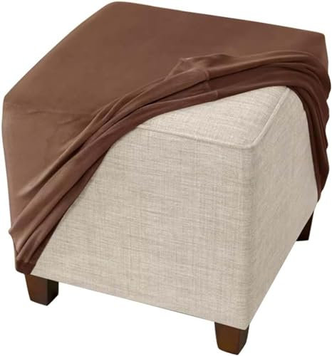 Ottomane Schonbezug Quadratische Hockerbezug 60x60/40x40/80x80 Stretch Hocker Bezug Samt Hocker Bezug für Ottomane Quadratisch Überzug Quadratische Ottomane Abdeckungen ( Color : #7 , Size : 60x60cm/2