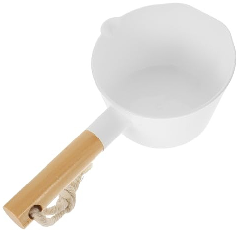 DEARMAMY Long Handle Water Ladle Scoop with Wooden Handle 12.00In Kitchen and Bathroom Water Dip with Large Capacity for Bathing and Home Accessories