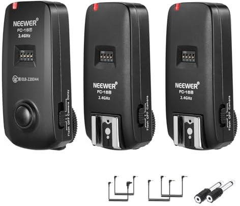 Neewer FC-16 2.4G Wireless Camera Shutter Studio Flash Trigger with Two Receivers, Compatible with Canon Rebel T3 XS T4i T3i T2i Xsi EOS 1100D Mark IV 1D Mark III 5D Mark III 5D Mark II 50D 40D