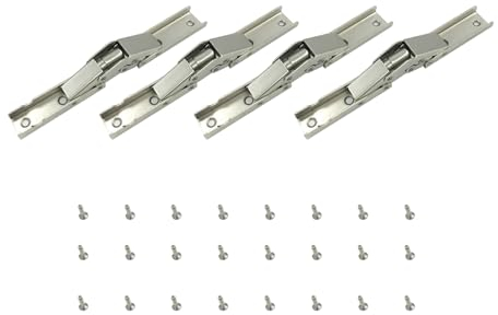 Oiieco Lot de 4 charnières d'étagère pliables 90/180 degrés en acier inoxydable avec 24 vis pour armoires et meubles