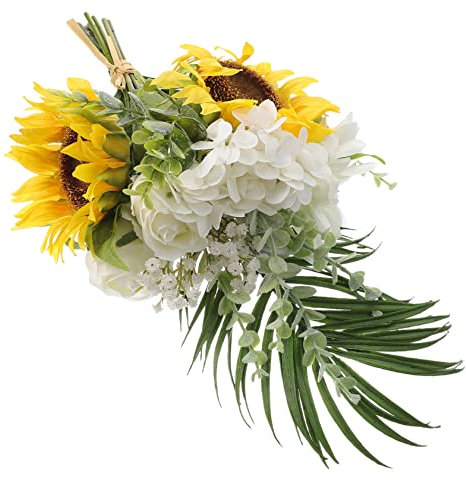 FUNOMOCYA Künstlicher Sonnenblumenstrauß Für Hochzeit Realistische Blumen Dekoration Als Wohnzimmeraccessoire Simulierter Sonnenblumenstrauß Für Feierlichkeiten