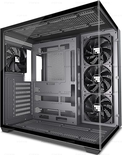 FOIFKIN F300 (2025) PC Case - Pre-Installed 4 No RGB Fan, ATX Mid-Tower Computer case, Gaming PC Case, 270° Panoramic Glass with Type-C, FOIFKIN (Black+)