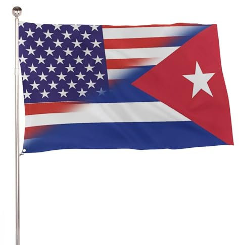 Bandera de Cuba americana divertida con estampado de bandera de varios tamaños para jardín al aire libre