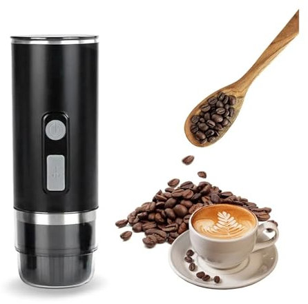 Caffettiera portatile, Macchina for caffè da viaggio 3 in 1 adatta for capsule/polvere Macchina for caffè espresso elettrica for auto e casa Campeggio Viaggio ,per camper, escursionismo, ufficio