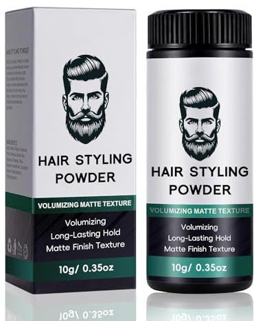 Polvos Texturizantes Pelo Hombre, Polvos Volumen Pelo, Hair Styling Powder, Polvos de Peinado con Efecto Mate, Polvos Pelo Hombre y Mujer, Mantiene el Cabello Suave y Esponjoso Todo el Día, 10g