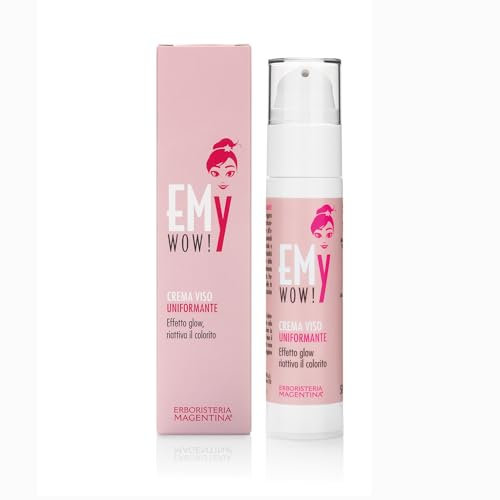 EMy Crema Viso Alta Uniformante 50 ml - Effetto Glow - Riattiva il Colorito - Crema Viso Illuminante con Pigmenti Minerali Rosati per Un Incarnato Uniforme e Radioso