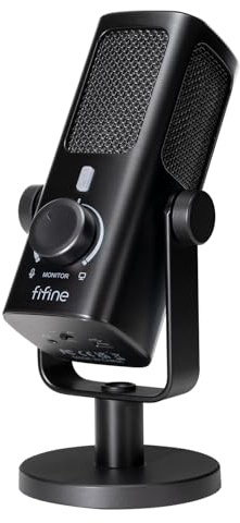FIFINE Low-Cut Mikrofon Profile3, USB-Kondensatormikrofon mit Monitor-Mix-Lautstärkeregelung für Studio-Aufzeichnung/PC-Streaming, Metal-Mikrofon für YouTube Music Vocal Creatio