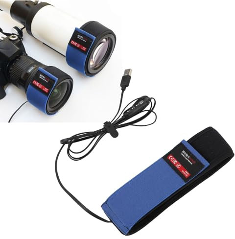 Objektivheizung, 3 Temperaturvereinbarbare Anti -Nebel -Schleifen -Objektiv -USB -Heizung für Universalkamera und Teleskope, Größe Einstellbar (545 mm)