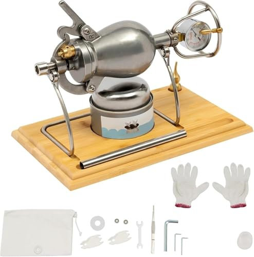 Machine à Pop-Corn Vintage, Petite Machine à Pop-Corn Haute Pression, Machine à Pop-Corn Professionnelle en Acier Inoxydable pour FêTes Famille(520ML)