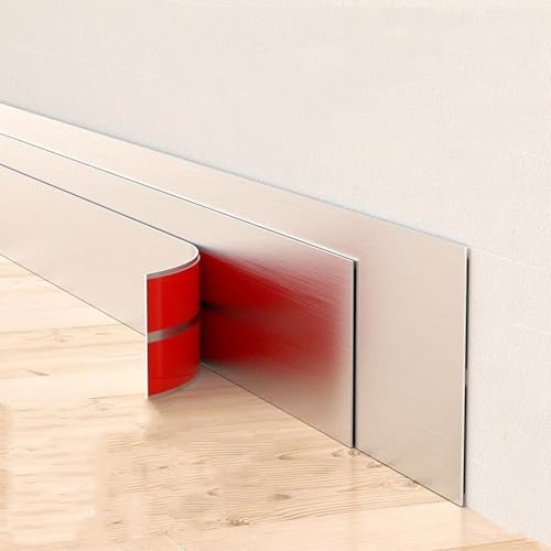 QIPN Flexible Metallleiste Selbstklebende Edelstahl-Wandleiste Abziehen und Aufkleben, Wandverkleidung für Kamin, Decke, Spiegelrahmen und mehr, Gebürstetes Silber(Size:3cmx2m)