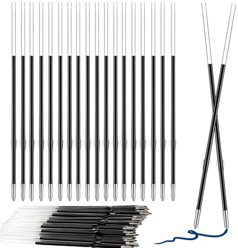 JUGUTA Kugelschreiberminen Blau, 60 Stück Kugelschreiber Ersatzminen, Einziehbare Stift Nachfüllungen 1,0Mm Strichstärke, Kugelschreiberminen Blau 107Mm Länge, Kunststoff Kugelschreiber Minen