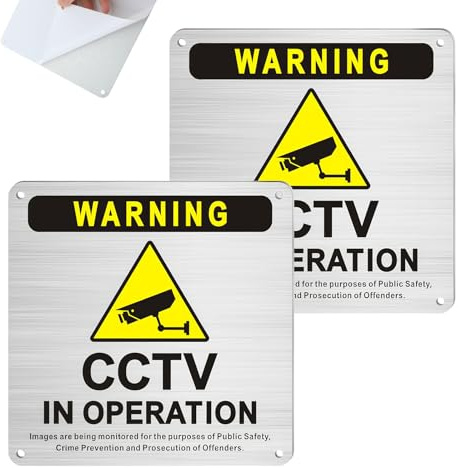 OIHCAZ 2PCS CCTV in Operation Sign, 15cm x 15cm CCTV Warning Security Camera Signs with Self Adhesive Outdoor Outdoor Waterproof UV Resistant for Store, Home, Office, Warehouse