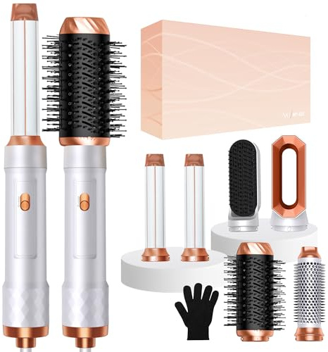 Hair Styler 6 in 1 Airbrush Magic Styler Airstyler Set Hair Dryer Brush with Curl, Straighten, Volumise, Smooth and Hairdryer Brushes for Styling, Hot Hair Styler for All Hair Type/Length
