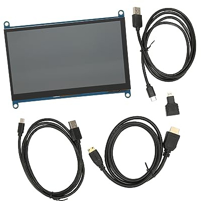 Lazmin112 Monitora il Touchscreen DA 7 Pollici Con TOCCO Capacitivo A 5 PUNTI, Interfaccia Multimediale HD, DOPPI Altoparlanti Per, PC, TV (Schermo di visualizzazione con filo)