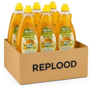 Detersivo Lavatrice Gel Ecologico Bio per Alga – 36 Lavaggi, 1950ml | Confezione da 6 Pezzi | Naturale ed Efficace (Sei)