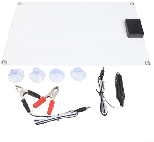 Chargeur de batterie solaire 12 V avec panneau solaire en silicone cristallin, chargeur étanche et mainteneur de batterie pour voiture, bateau, camping-car, utilisation en extérieur