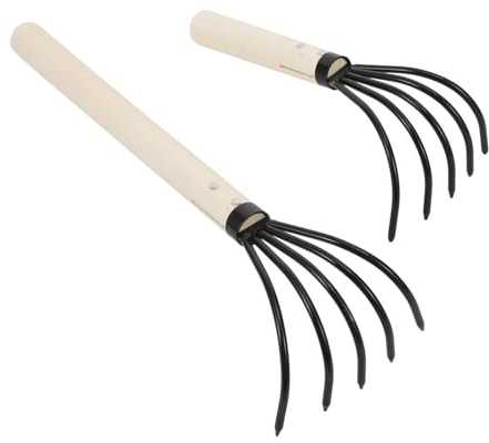 Abaodam 2pezzi Rastrello Artigli per Vongole Scavatore Portatile per Spiaggia Utensile Leggero Manico Ergonomico per Allentare Terreni e Coltivare Bonsai
