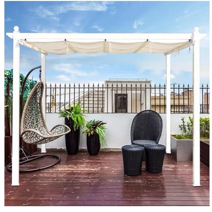 Copertura retrattile per pergola, tenda da sole a baldacchino con protezione UV, rete di ricambio per pergola, per esterni, patio, giardino e terrazza